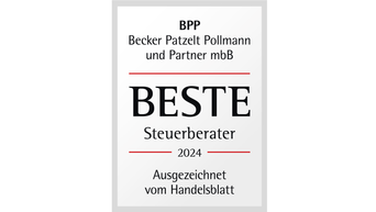 Siegel für die Auszeichnung "Bester Steuerberater 2024" an BPP
