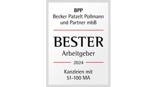 Siegel für die Auszeichnung "Bester Arbeitgeber 2025" an BPP