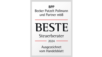 Siegel für die Auszeichnung "Bester Steuerberater 2024" an BPP