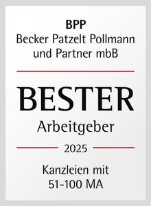 Siegel für die Auszeichnung "Bester Arbeitgeber 2025" an BPP