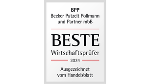 Siegel für die Auszeichnung "Bester Wirtschaftsprüfer 2024" an BPP