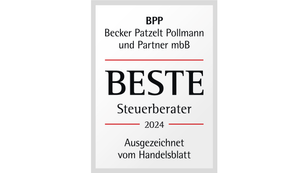 Siegel für die Auszeichnung "Bester Steuerberater 2024" an BPP