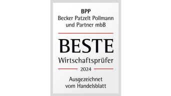 Siegel für die Auszeichnung "Bester Wirtschaftsprüfer 2024" an BPP