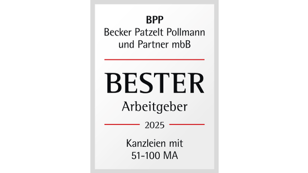 Siegel für die Auszeichnung "Bester Arbeitgeber 2025" an BPP