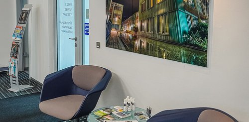 Bildausschnitt vom Empfang des Büros in Bielefeld